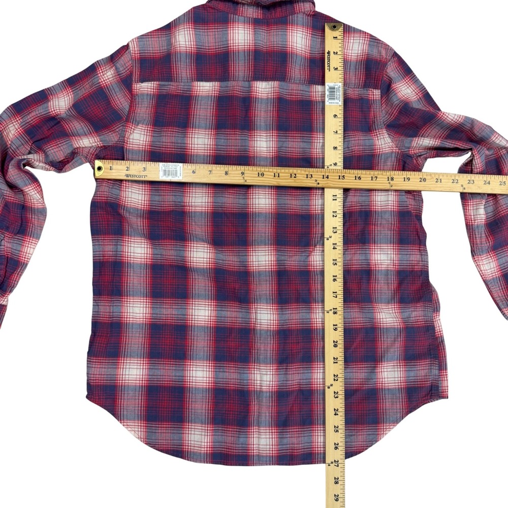 Polo Ralph Lauren Boys XL (18-20) Plaid Button Down Long Sleeve Shirt Redwht/blu - Picture 7 of 7
